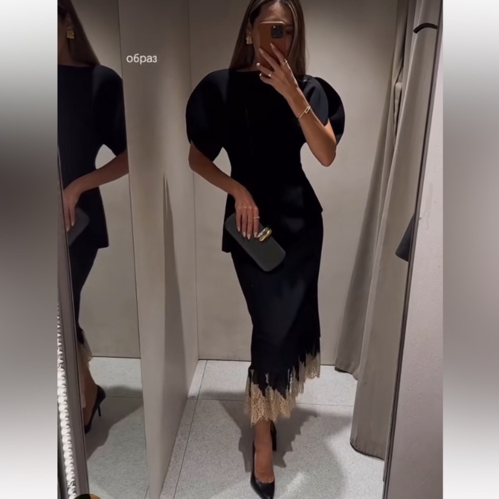 ZARA Combined Lace Skirt ZW Collection - Picture 10 of 15